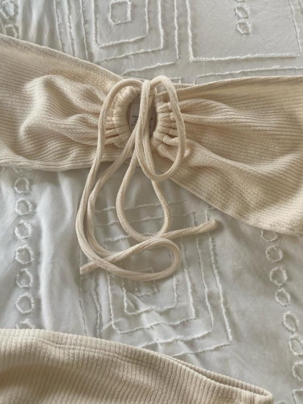 Ribbed Two-Piece Beige  Set - Picture 2 of 6